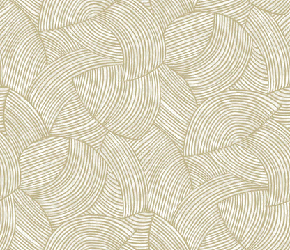 Fan Wallpaper features an abstract beige arc pattern for a geometric look on washable, non-woven material.