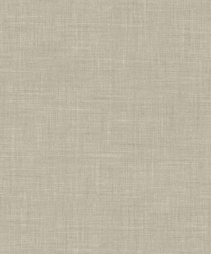 Faux Linen Wallpaper in light beige features a fine woven pattern, adding subtle linen-like texture to your space.