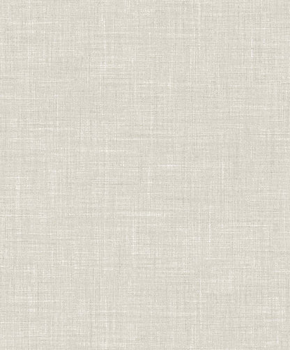 Faux Linen Wallpaper features a subtle light beige crisscross for a natural woven look; washable and unpasted.