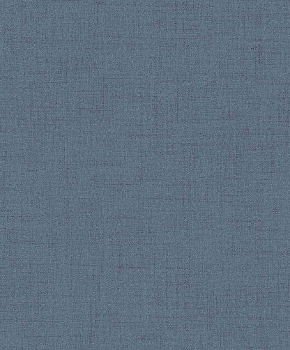 Faux Linen Wallpaper: Blue textured fabric look with subtle crosshatch, ideal for washable or non-woven wall coverings.