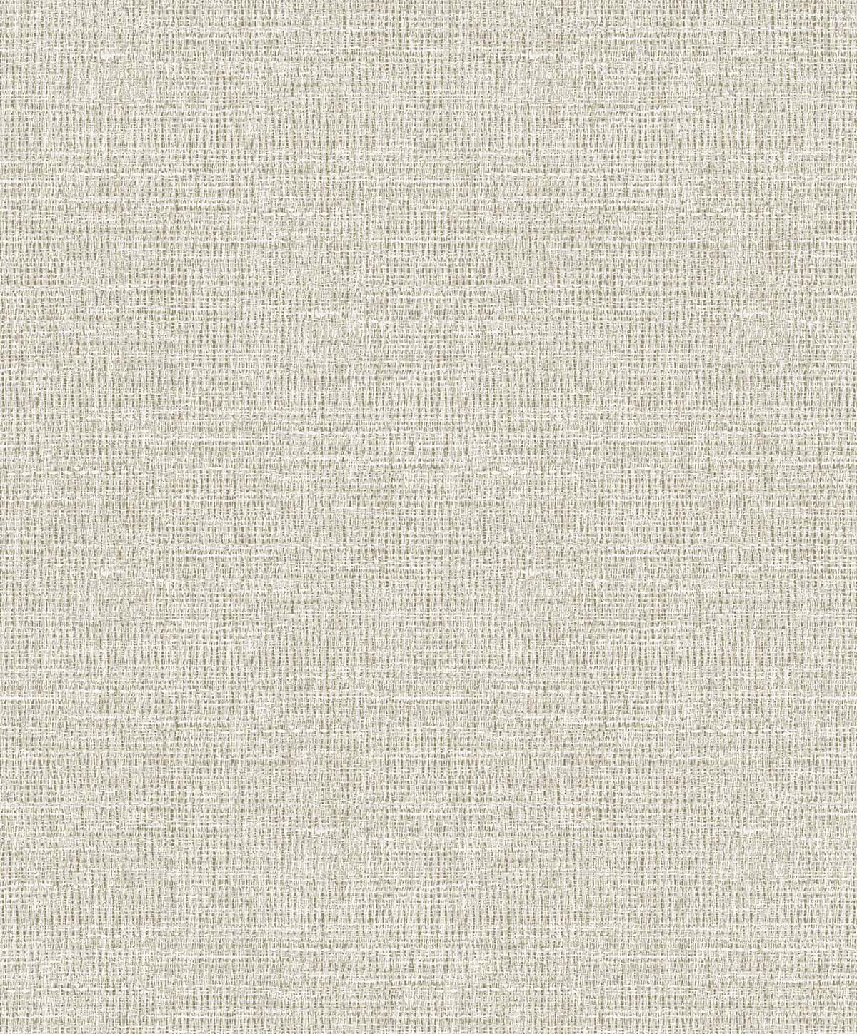 Woven Linen Effect Wallpaper in light beige features a subtle grid pattern for a soft, neutral background look.