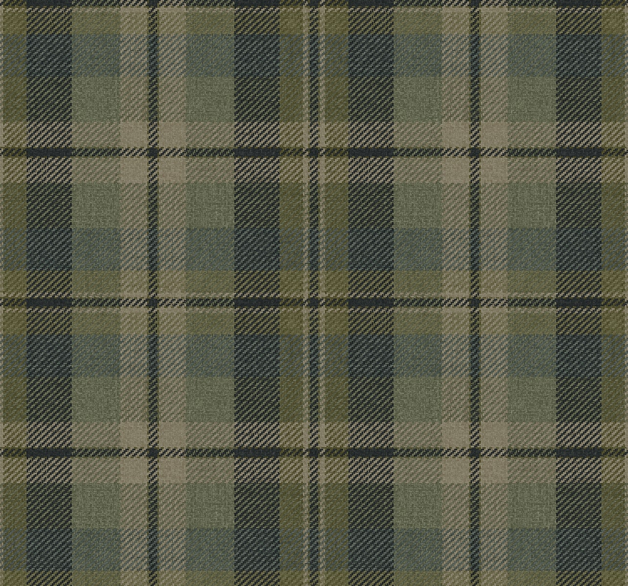 Green Tailored Plaid Peel & Stick Casa Mia Wallcovering close-up.
