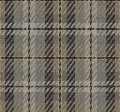 Gray Tailored Plaid Peel & Stick Casa Mia Wallcovering close-up.