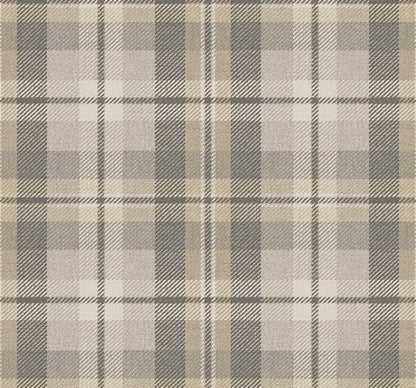 Light Gray Tailored Plaid Peel & Stick Casa Mia Wallcovering close-up.