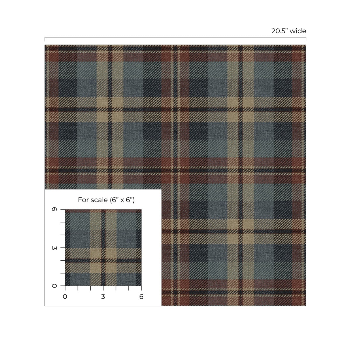 Multicolor Tailored Plaid Peel & Stick Casa Mia Wallcovering scale.