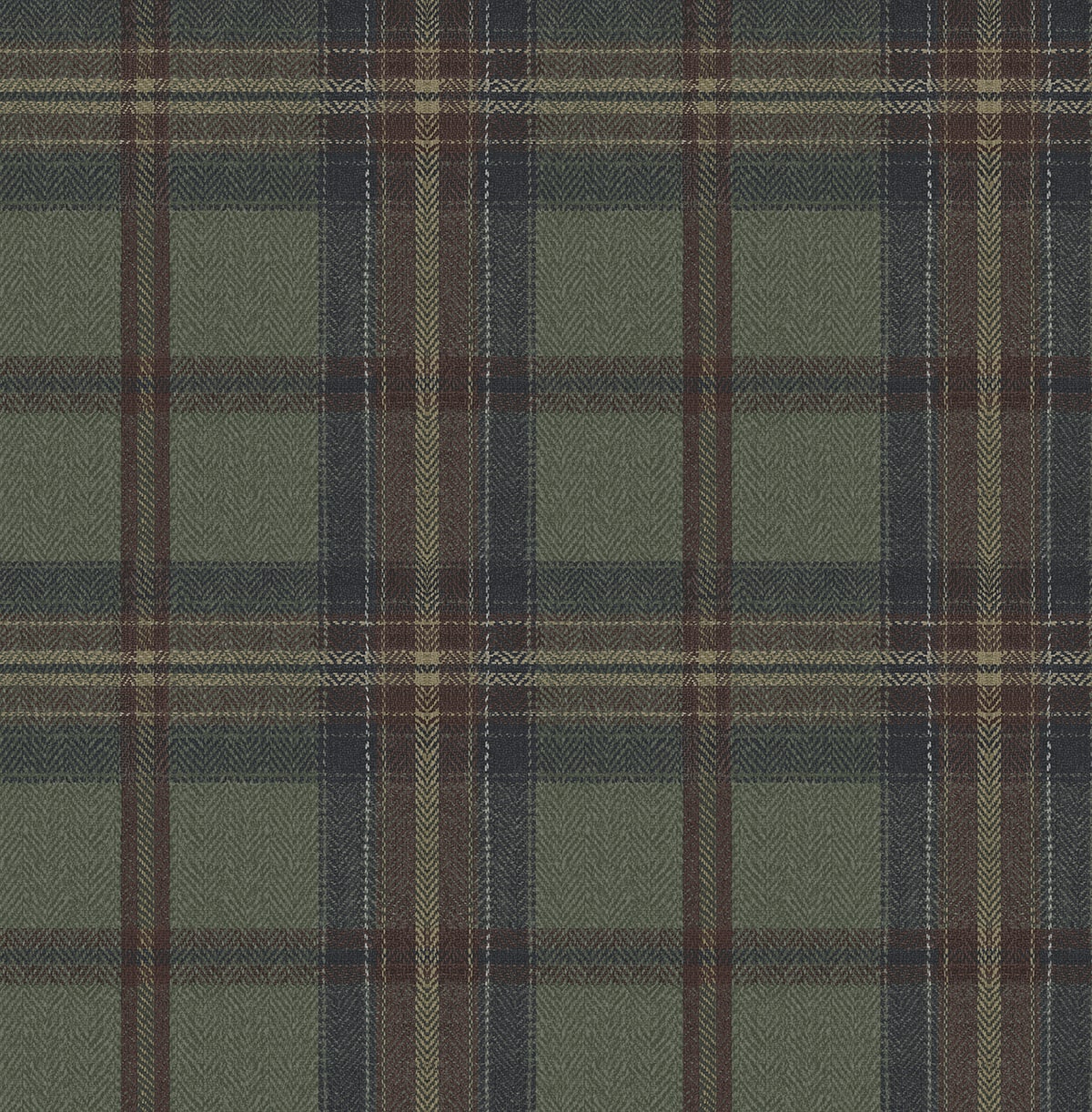 Multicolor Broken Twill Plaid Peel & Stick Casa Mia Wallcovering close-up.