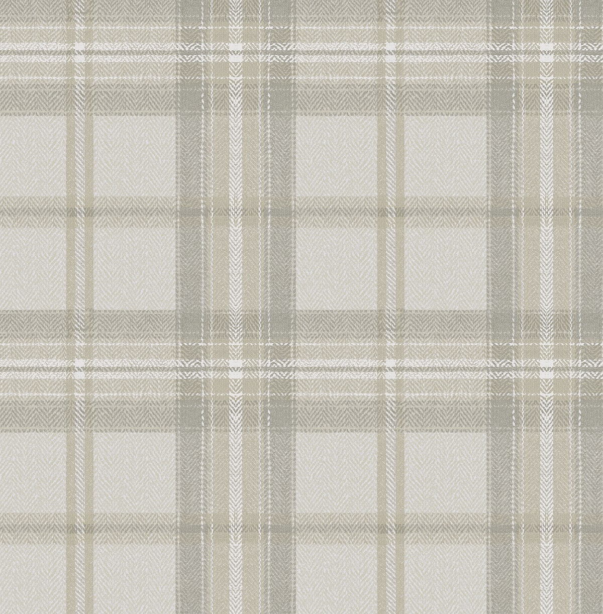 Gray Broken Twill Plaid Peel & Stick Casa Mia Wallcovering close-up.