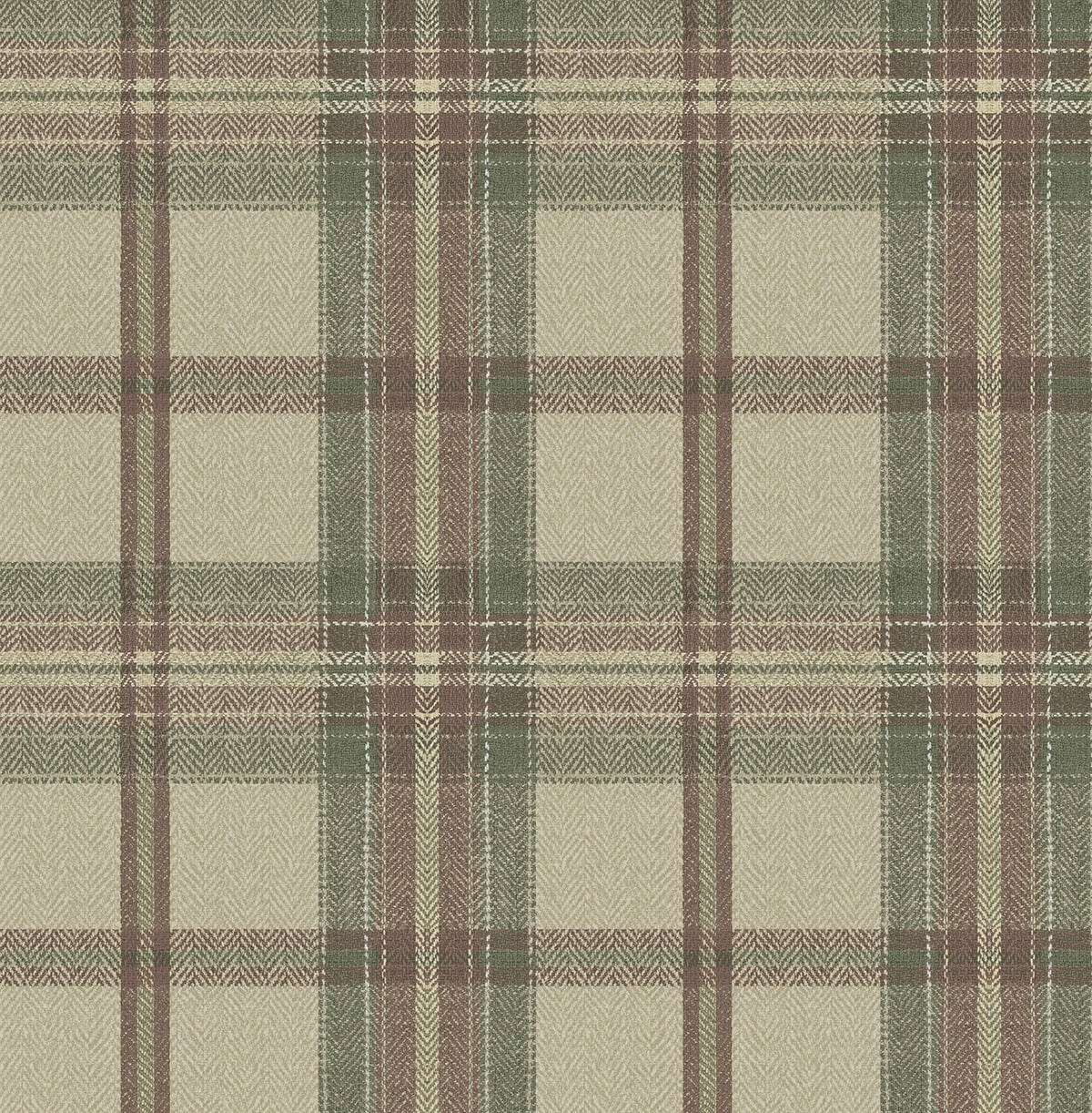 Multicolor Greenish Broken Twill Plaid Peel & Stick Casa Mia Wallcovering close-p.