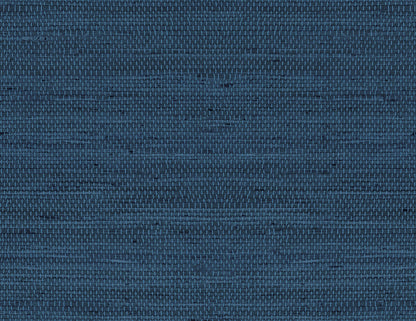 Blue Weave Grasscloth Effect Peel & Stick Casa Mia Wallcovering close-up.