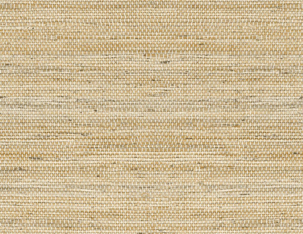 Close-up of Weave Grasscloth Effect Peel Stick wallpaper, featuring a beige, natural-looking woven grid texture.