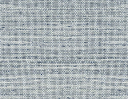 Light Blue Weave Grasscloth Effect Peel & Stick Casa Mia Wallcovering close-up.