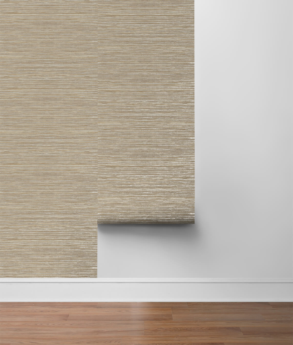 Silver Faux Sisal Peel & Stick Casa Mia Wallcovering sample roll.