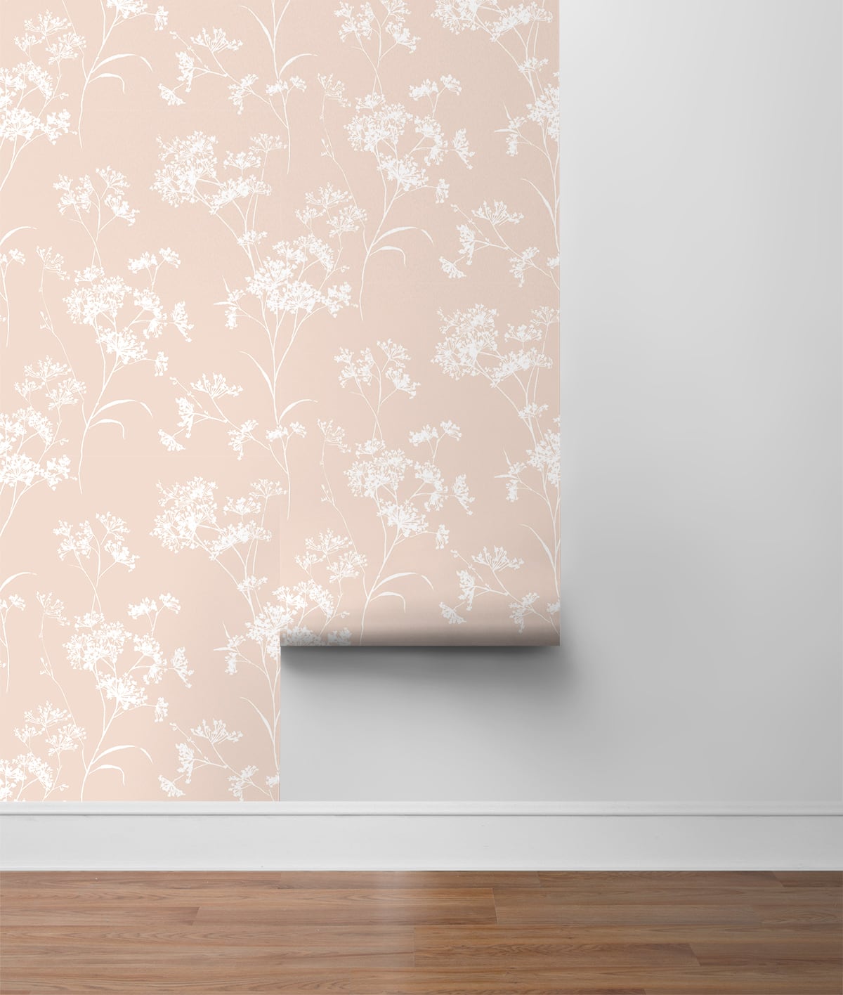 Pink Soft Scent Floral Peel & Stick Casa Mia Wallcovering sample roll.