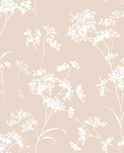 Pink Soft Scent Floral Peel & Stick Casa Mia Wallcovering close-up.