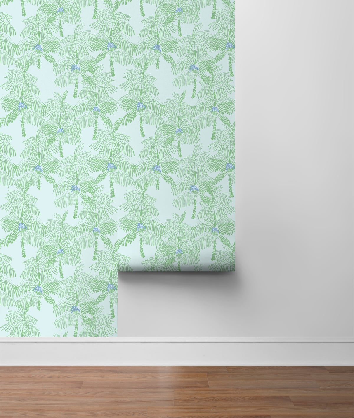  Green Palm Peel & Stick Casa Mia Wallcovering sample roll.

