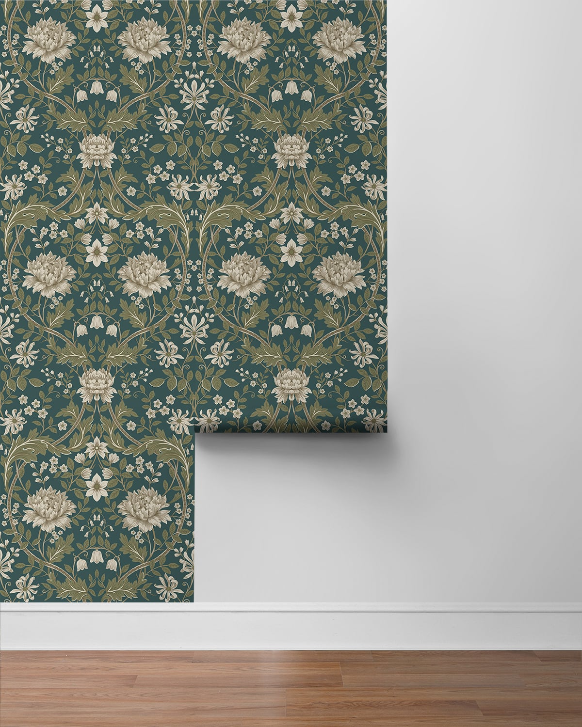 Teal Woodbine Trail Peel & Stick
Casa Mia Wallcovering sample roll.