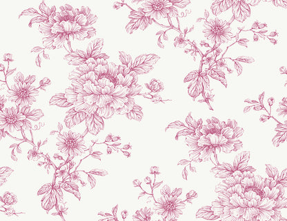 Pink Cherished Rose Peel & Stick Casa Mia Wallcovering close-up.