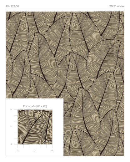 Modern Metallic Leaf Peel & Stick