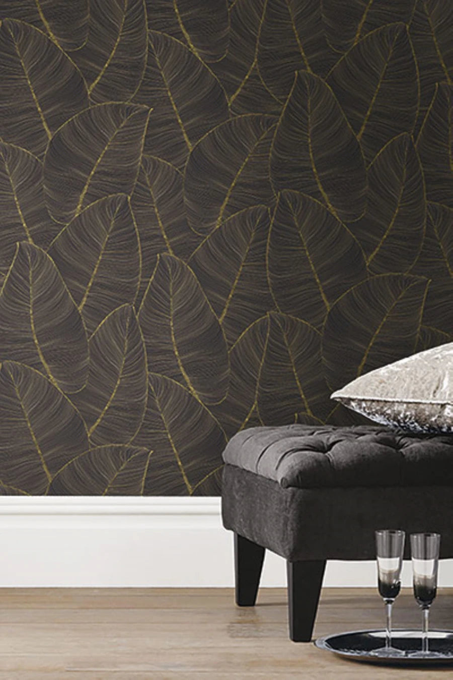 Metallic Leaf Wallpaper