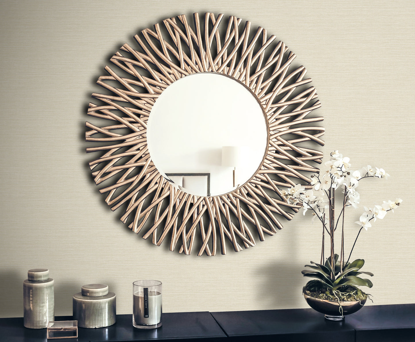 Grasscloth Effect Imitation Wallpaper