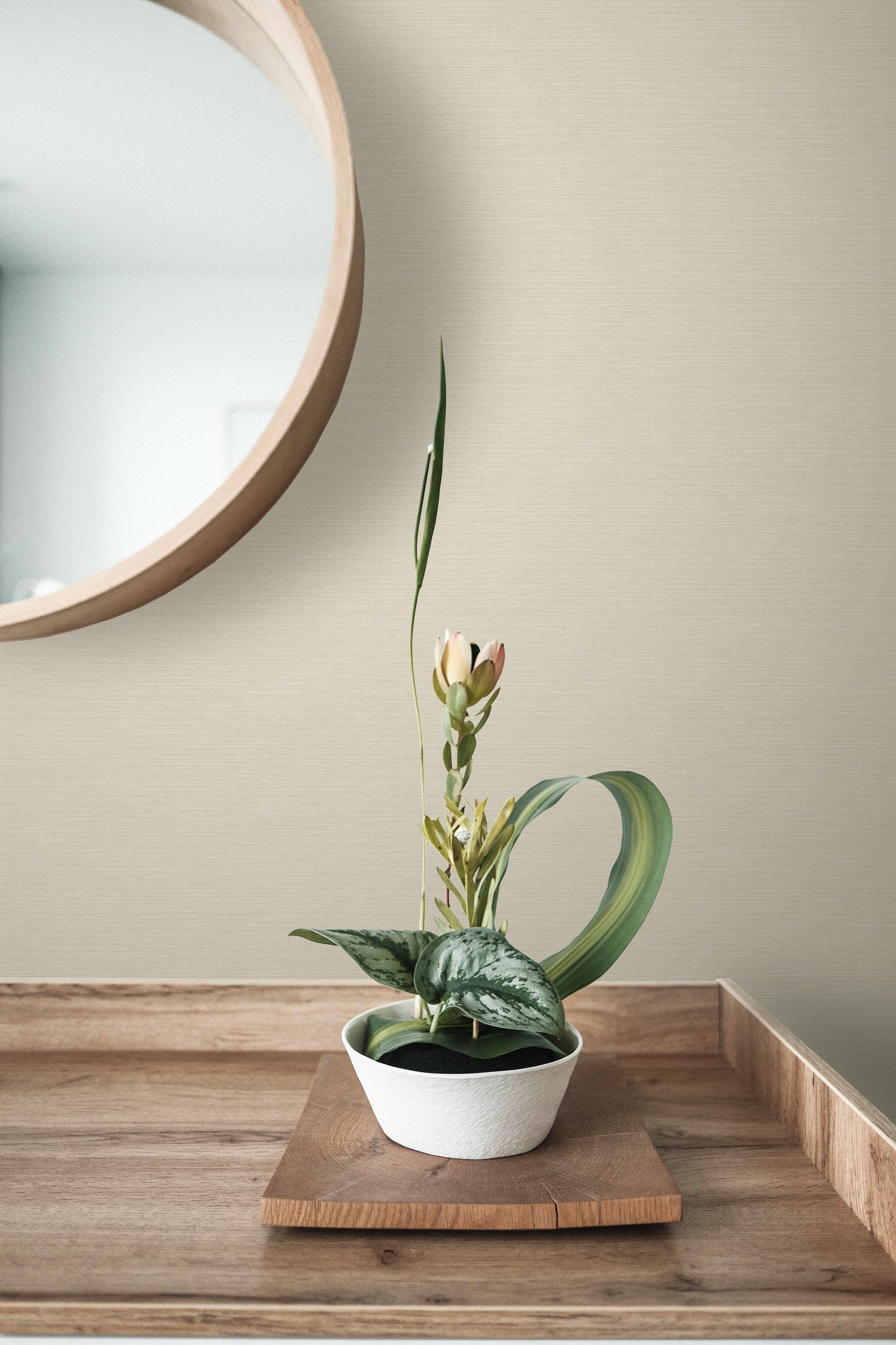 Grasscloth Effect Imitation Wallpaper
