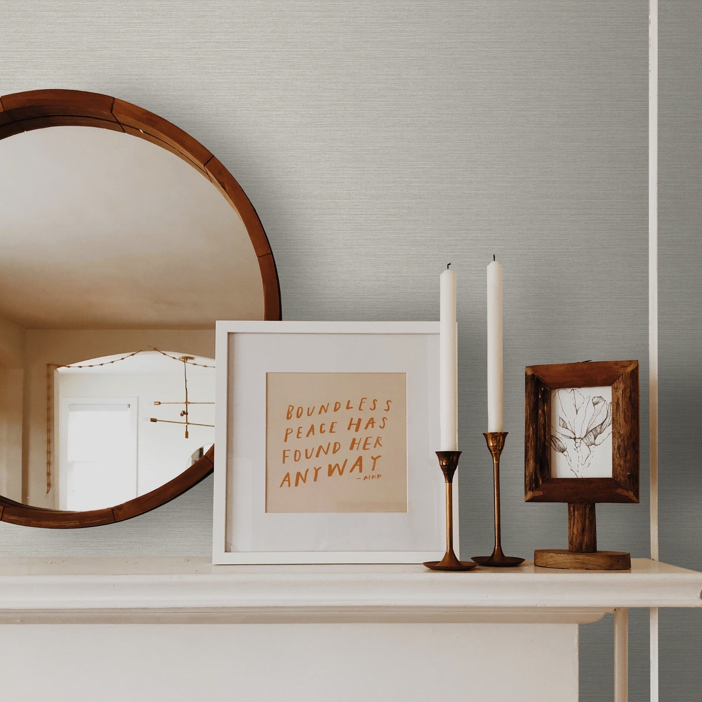 Grasscloth Effect Imitation Wallpaper
