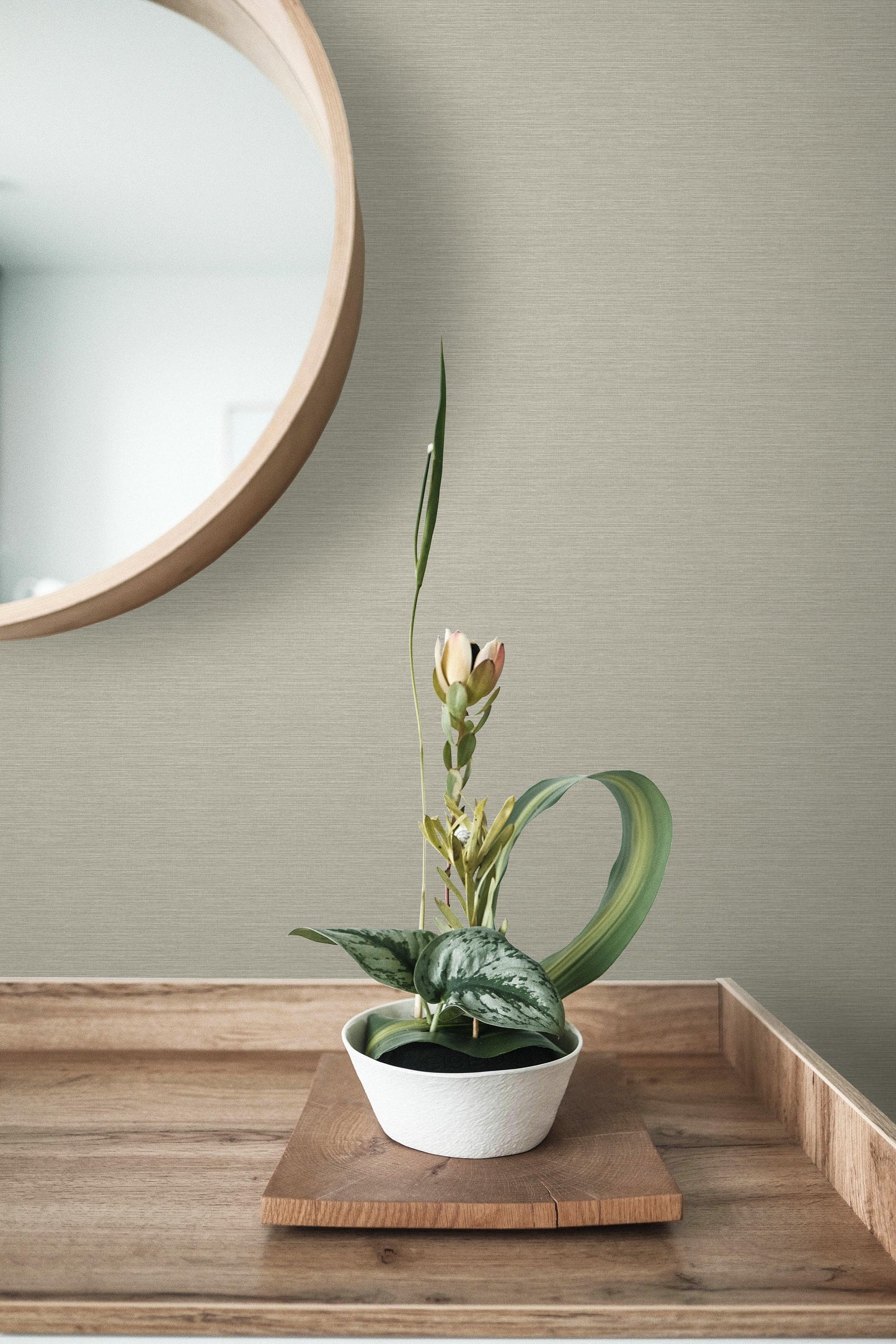 Grasscloth Effect Imitation Wallpaper