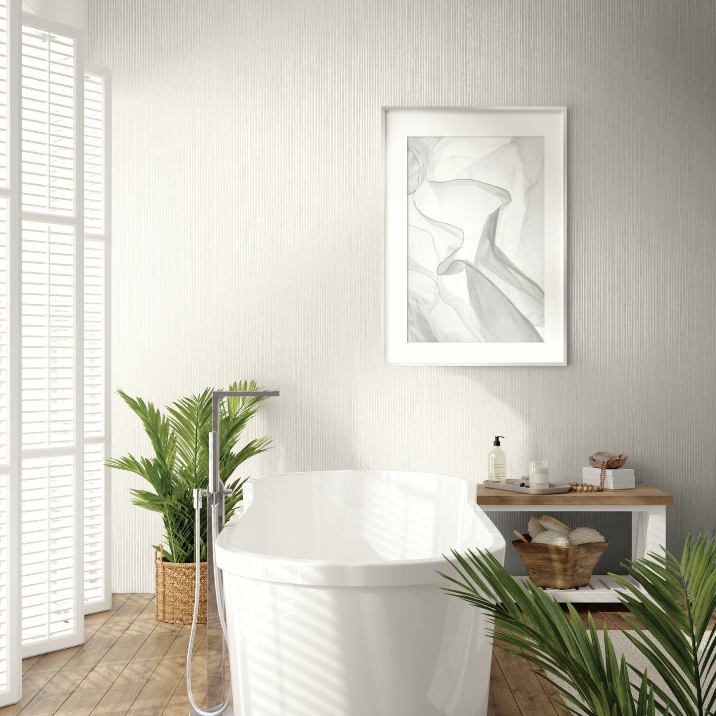Strie Velvet Imitation Wallpaper