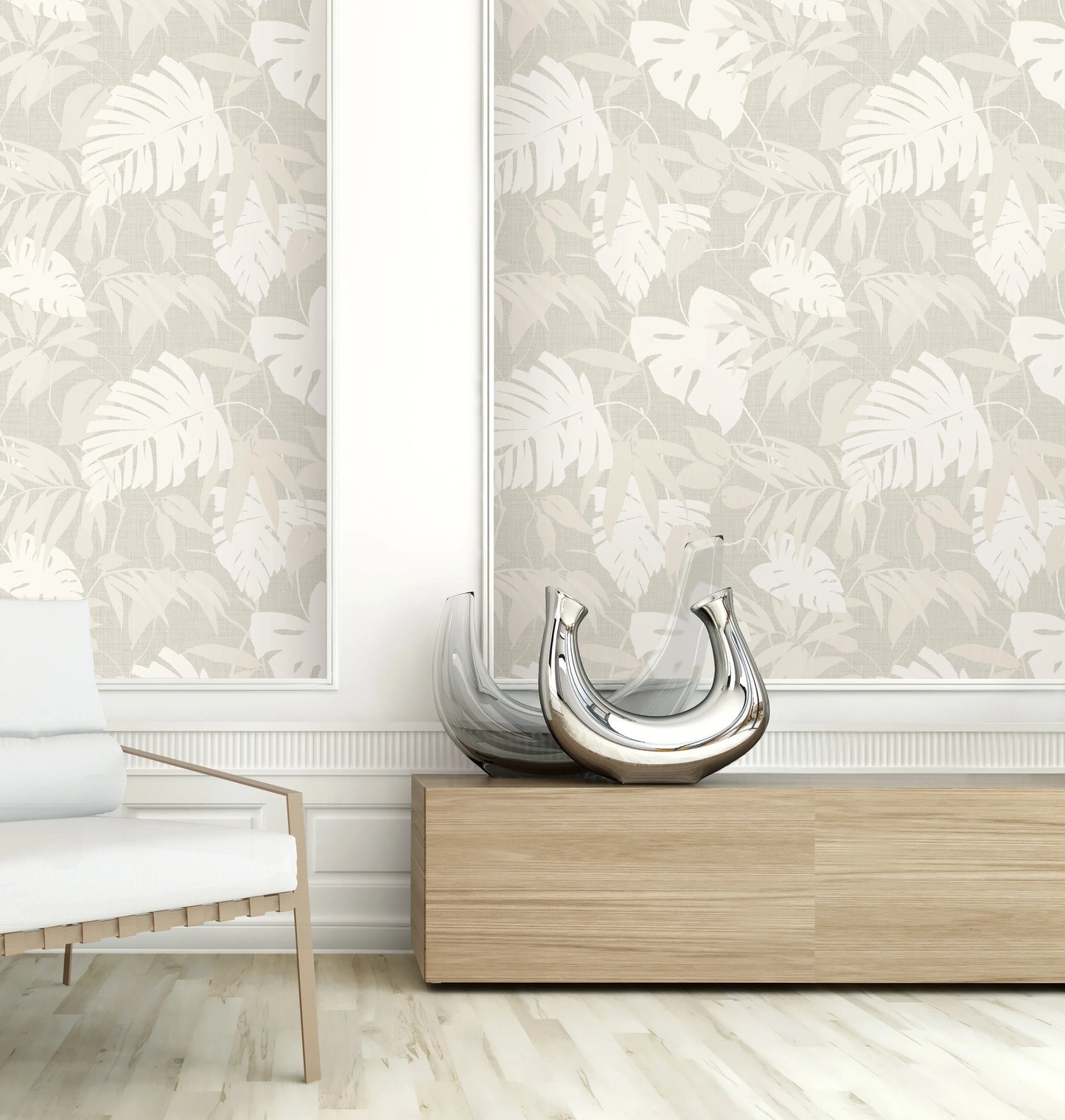 Rainforest Leaves Grasscloth & Naturals