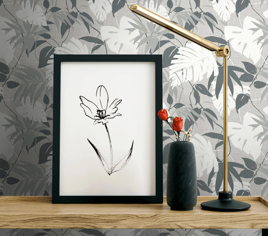 Rainforest Leaves Grasscloth & Naturals