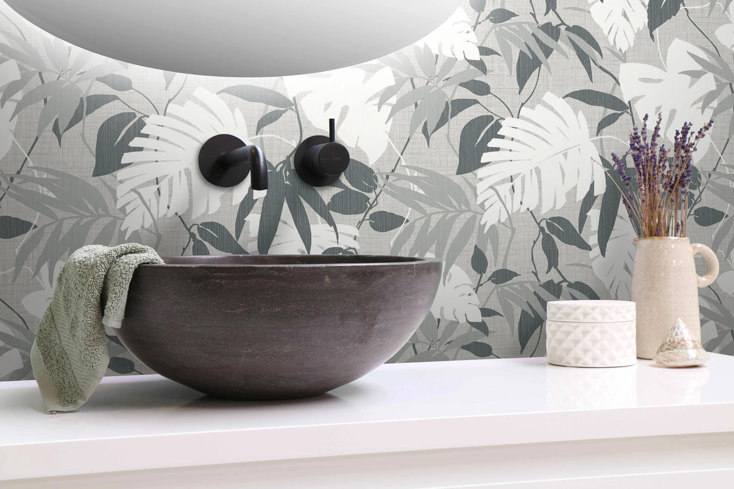 Rainforest Leaves Grasscloth & Naturals