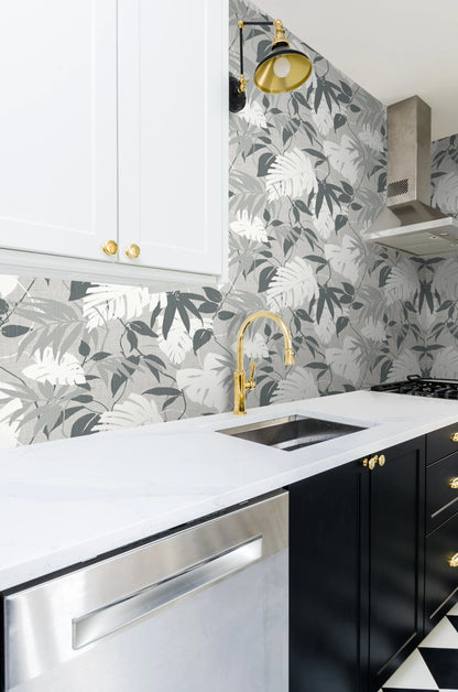 Rainforest Leaves Grasscloth & Naturals