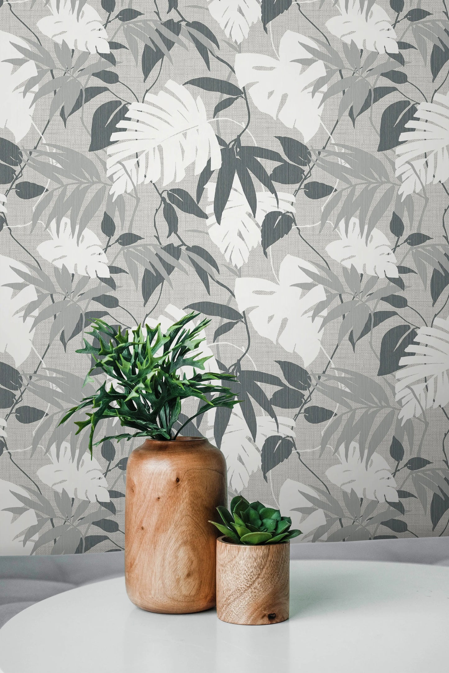 Rainforest Leaves Grasscloth & Naturals