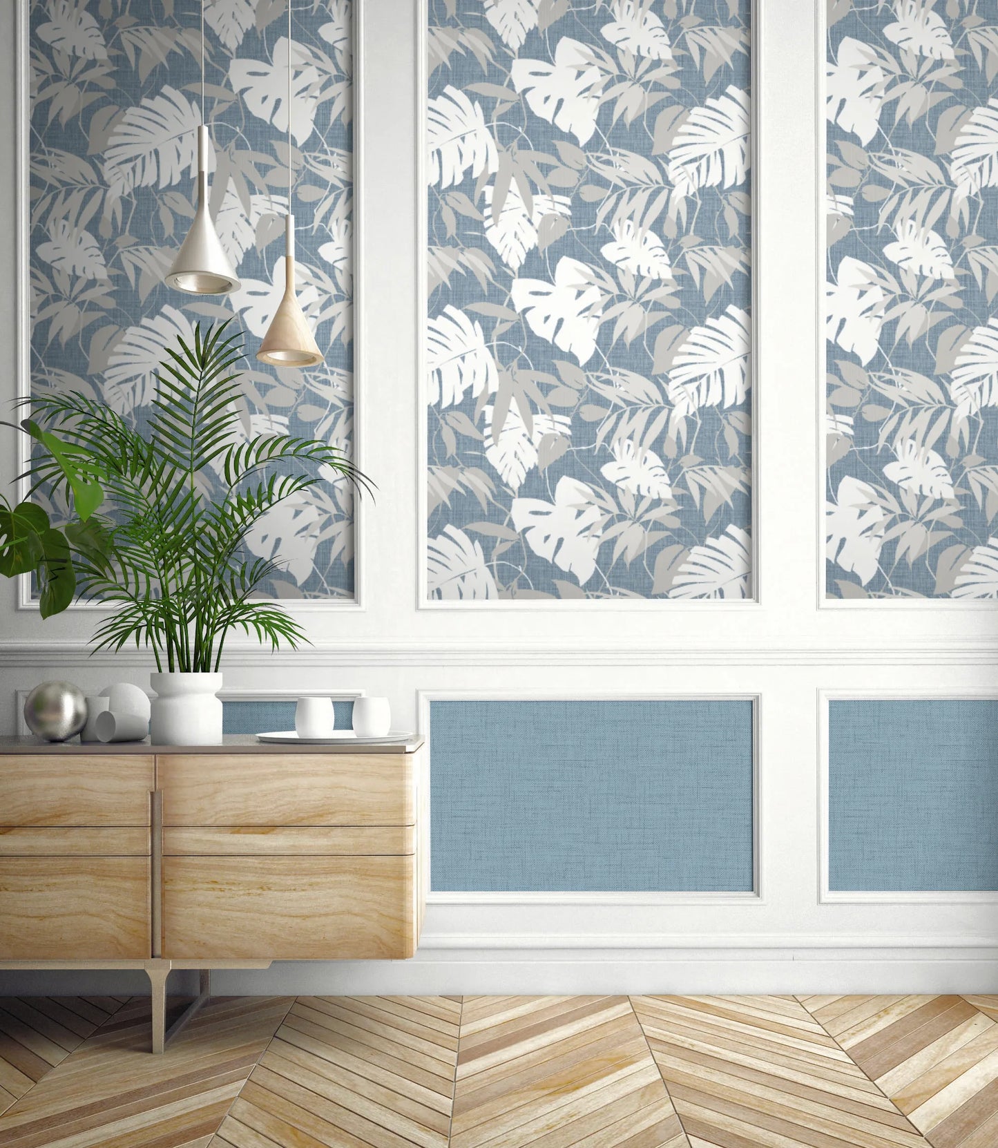 Rainforest Leaves Grasscloth & Naturals