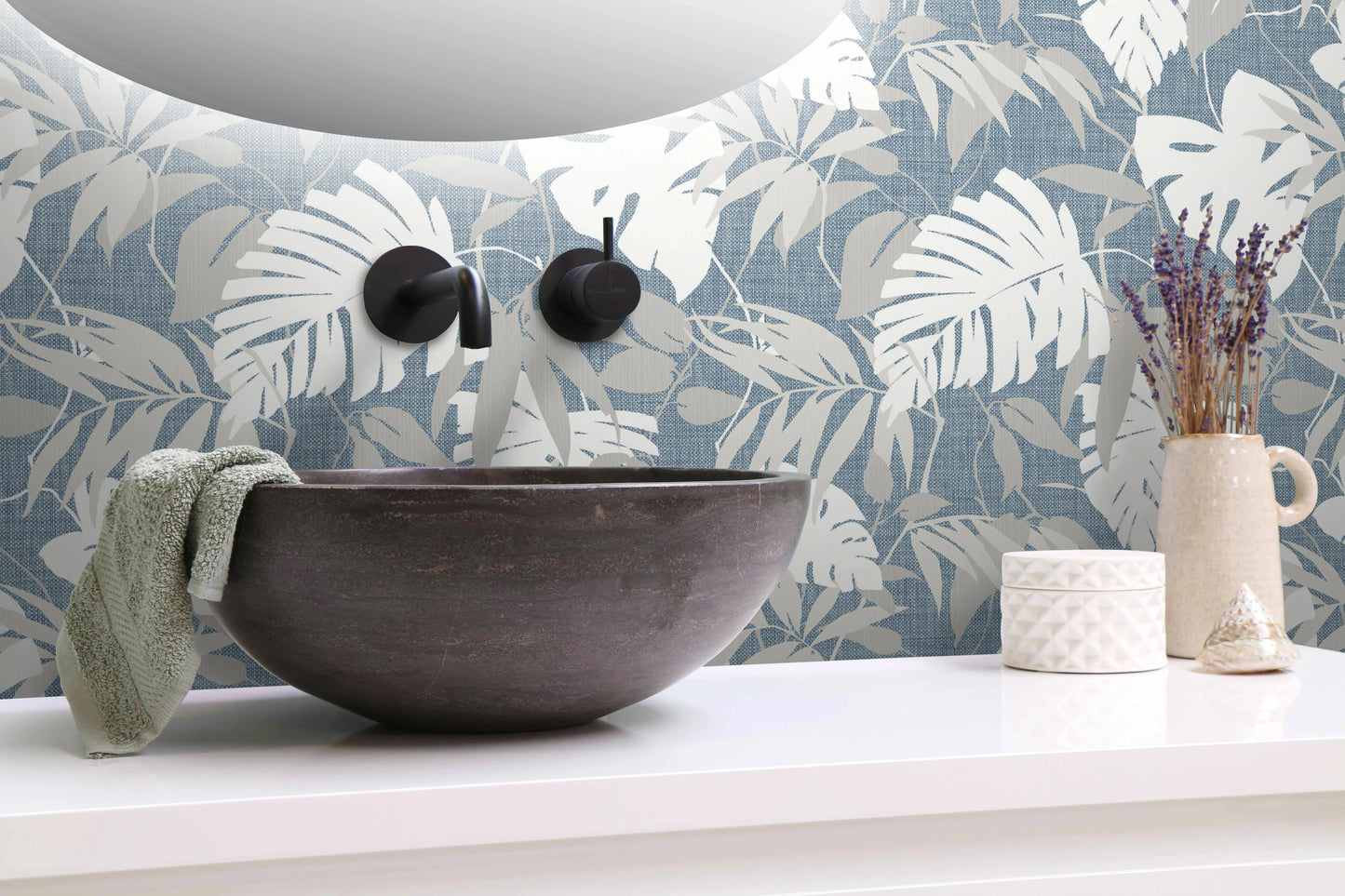 Rainforest Leaves Grasscloth & Naturals