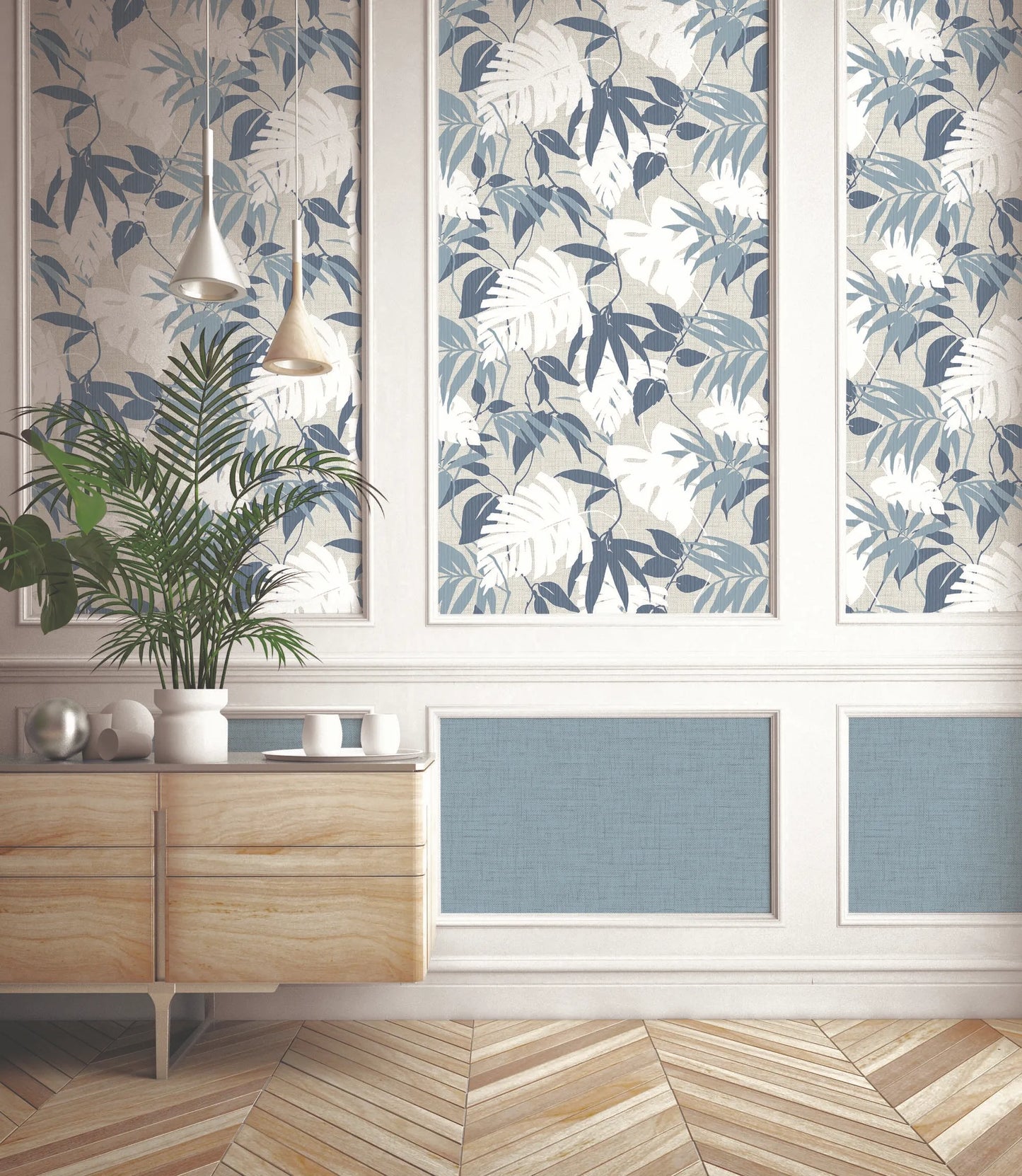 Rainforest Leaves Grasscloth & Naturals