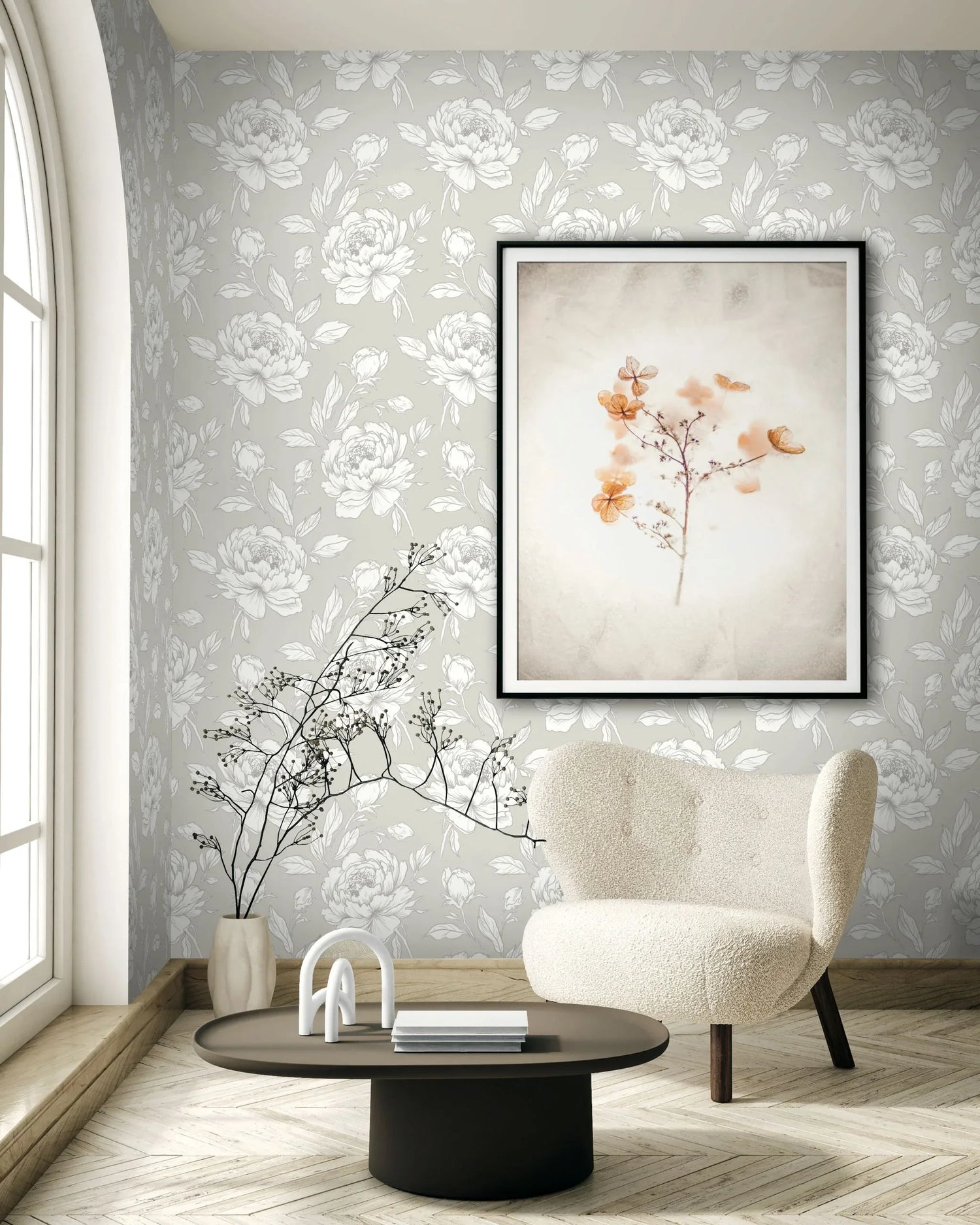 Peony Flower Wallpaper - Casa Mia Wallcovering