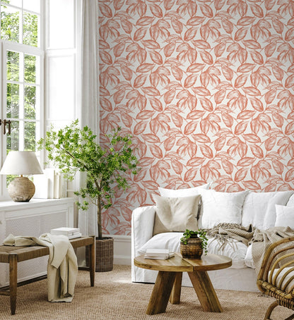 Sketched Leaves Wallpaper