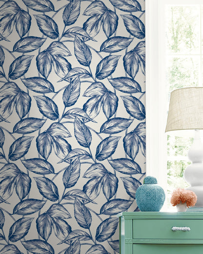 Sketched Leaves Wallpaper