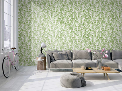 Sketched Leaves Wallpaper