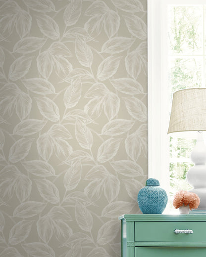 Sketched Leaves Wallpaper