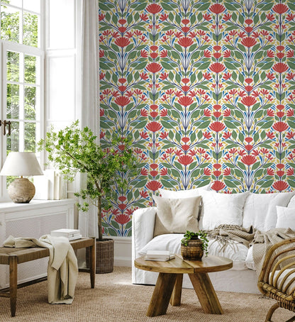 Painted Floral Wallpaper