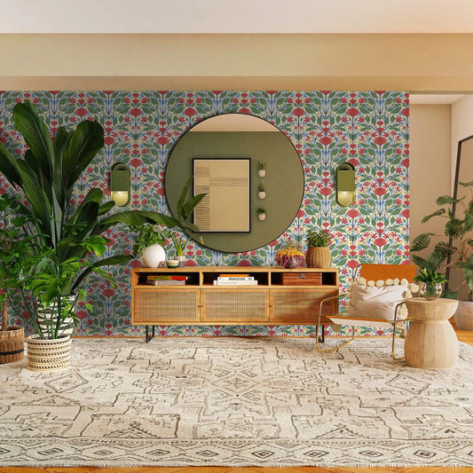 Painted Floral Wallpaper
