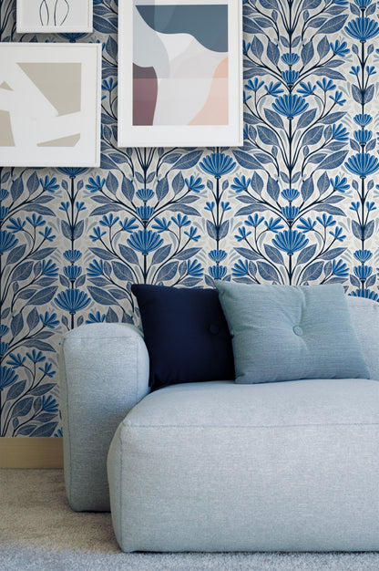 Painted Floral Wallpaper