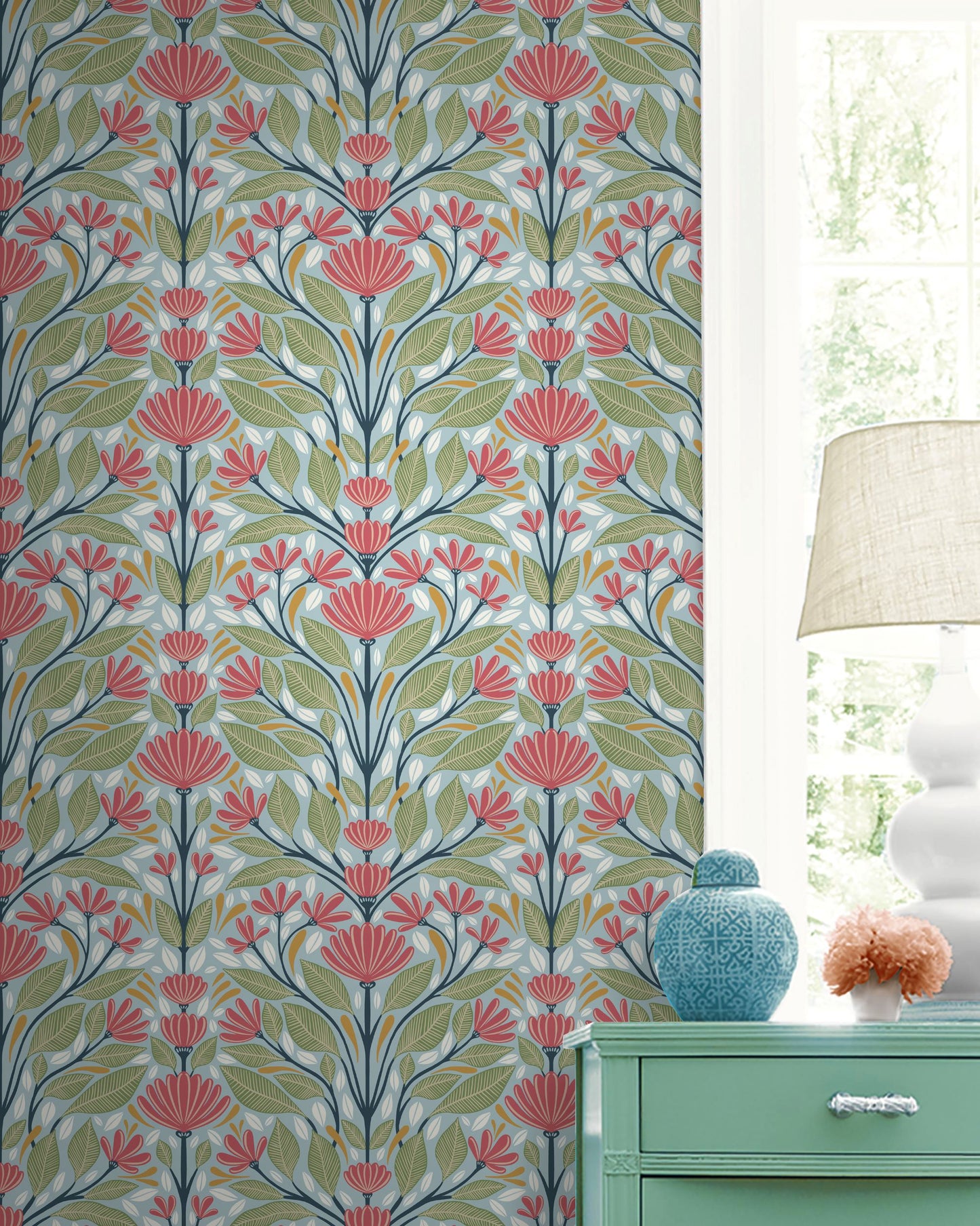 Painted Floral Wallpaper