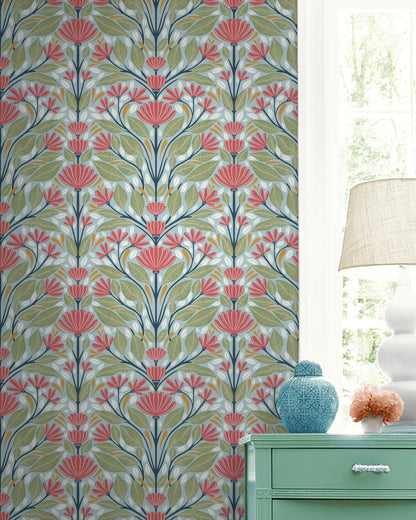 Painted Floral Wallpaper