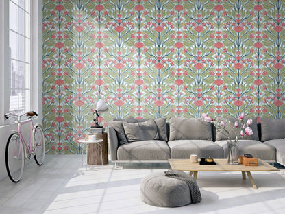 Painted Floral Wallpaper