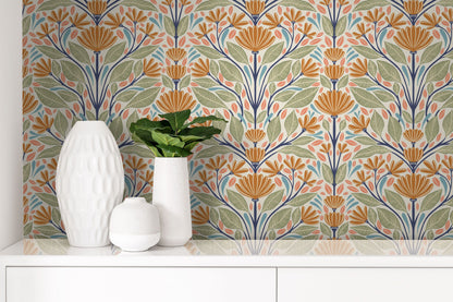 Painted Floral Wallpaper