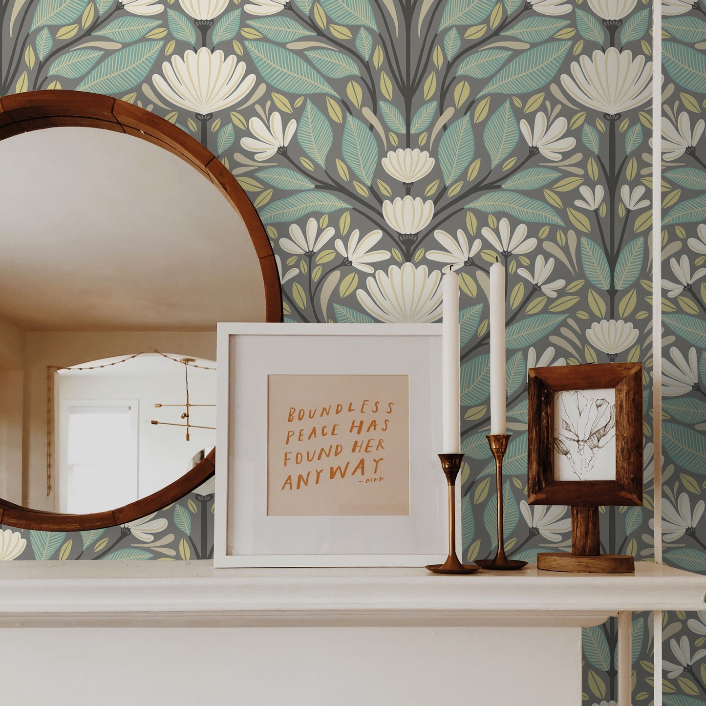 Painted Floral Wallpaper