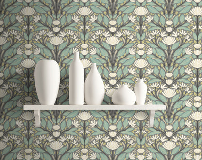 Painted Floral Wallpaper